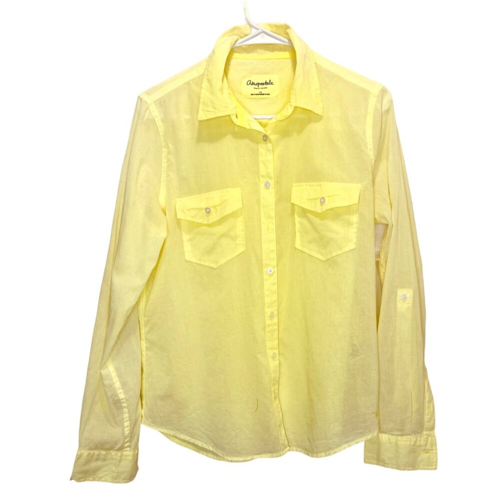 Aeropostale Neon Yellow Shirt Size L